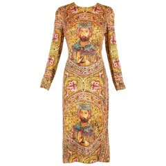 2013 Dolce & Gabbana Mosaic Collection Silk Dress w/Icon Graphic NWT