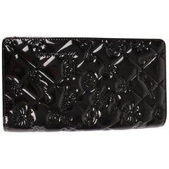 Chanel Embossed Patent Leather Lucky Symbols Wallet - black