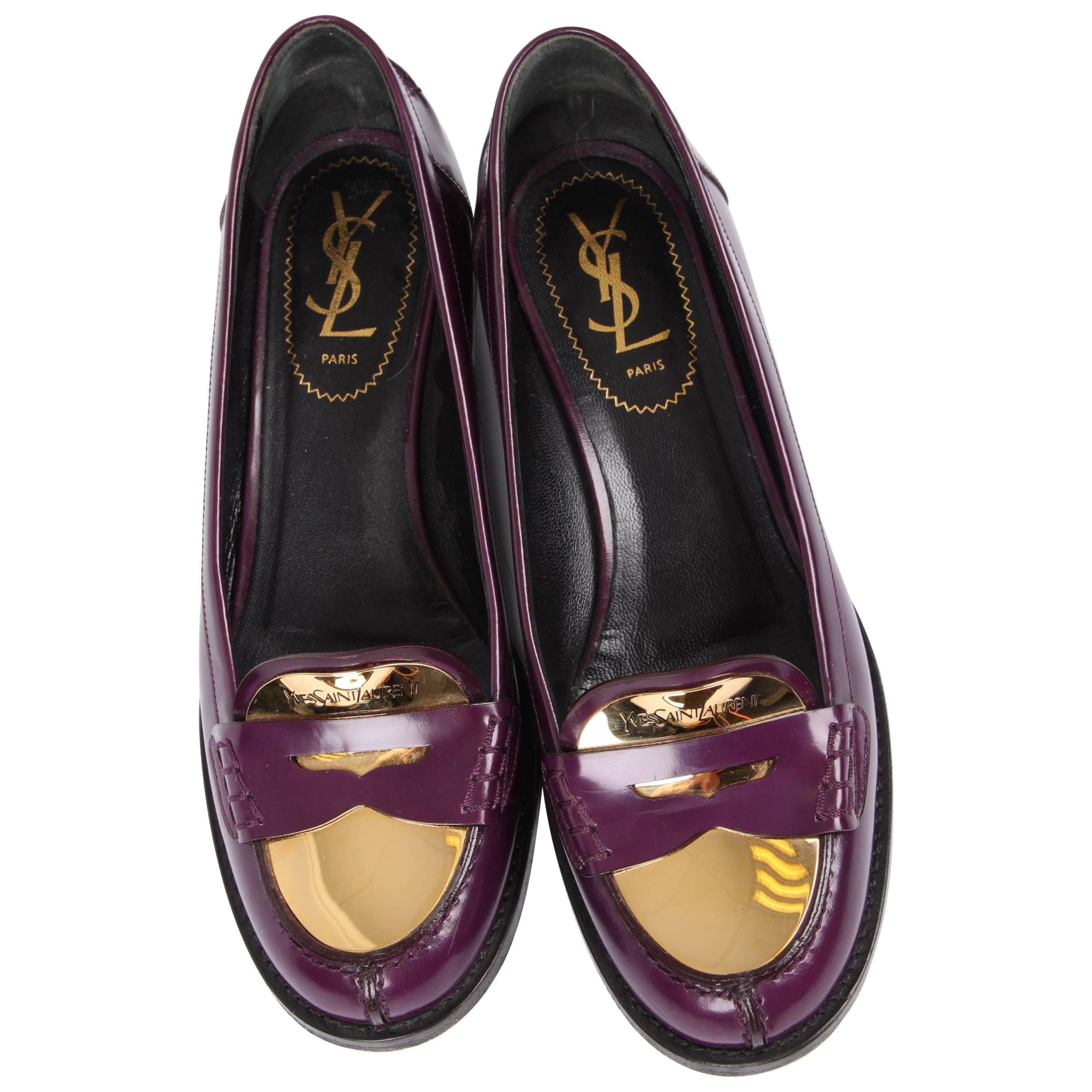 Yves Yves Saint Laurent Penny Loafers - purple