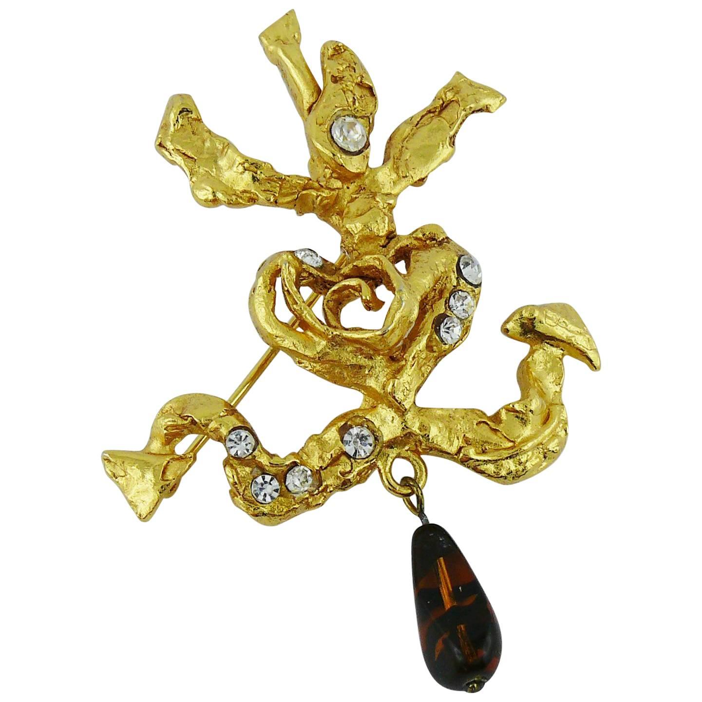 Christian Lacroix Vintage Camarguaise Cross Jewelled Brooch