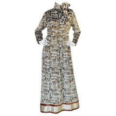 1960s Bill Blass Metallic Gold & Ivory Velvet Silk Dress 3