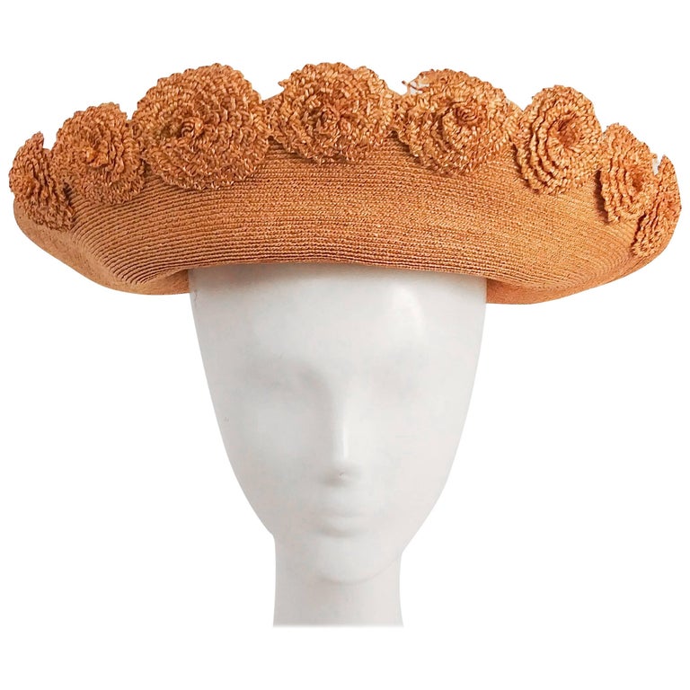 1940s Straw Hat w/ Red Ribbon For Sale at 1stDibs straw hat red