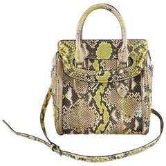 Alexander Mcqueen Small Lime Green Python Heroine Bag 