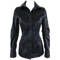 Chanel Sport 06A Black Sateen Jacket with CC Snaps
