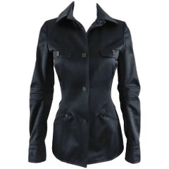 Chanel Sport 06A Black Sateen Jacket with CC Snaps 8