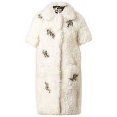 Erdem Automne 2014 Anouk Rhinestone Jeweled Shearling Runway Coat