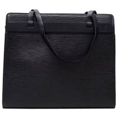 Used Louis Vuitton Croisette PM Black Epi Leather Shoulder Bag