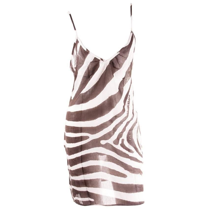 Dolce and Gabbana Sheer Zebra Print Dress For Sale