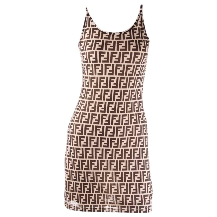  Fendi Monogram Print Dress For Sale