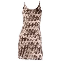 Retro  Fendi Monogram Print Dress