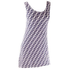 Retro Fendi Monogram Print Dress