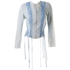 Christian Dior Lace Up Denim Jacket