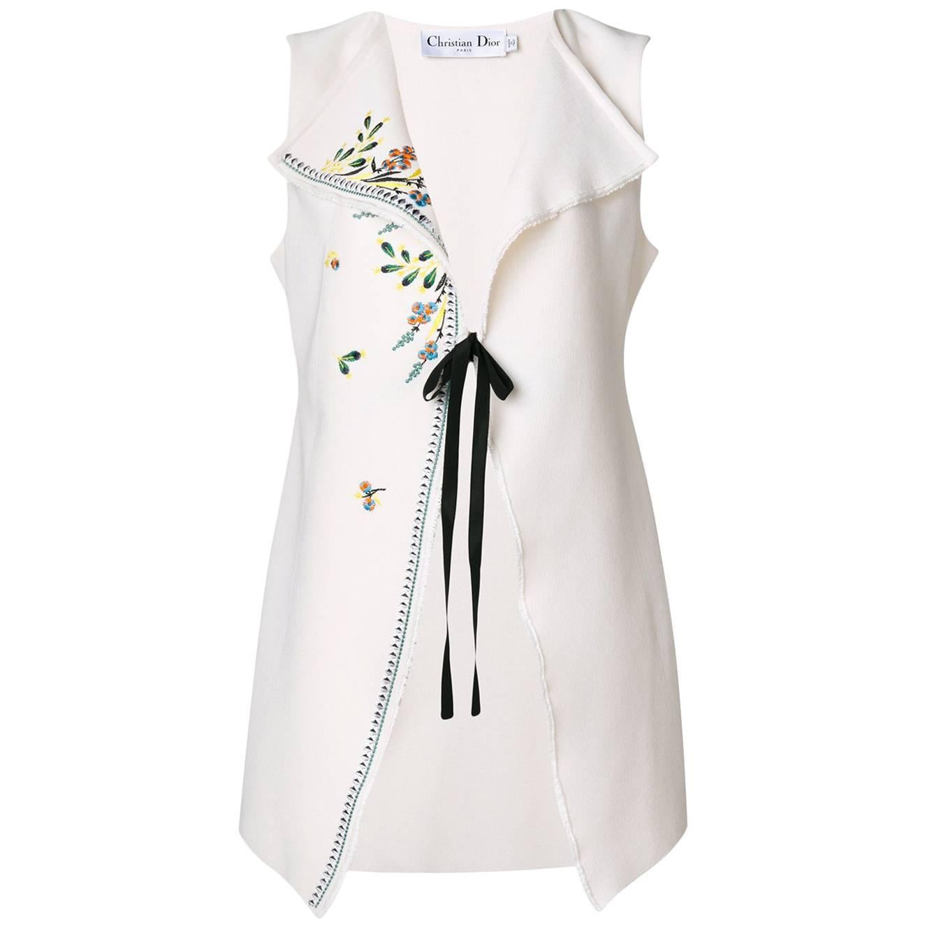 Christian Dior Embroidered Sleeveless Jacket