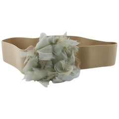 Lanvin Elastic Belt with Tulle Flower Size S 12
