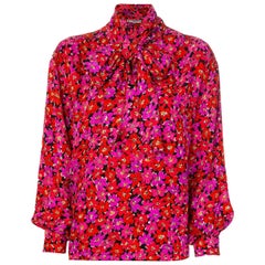 Yves Saint Laurent Vintage Bluse mit Blumendruck