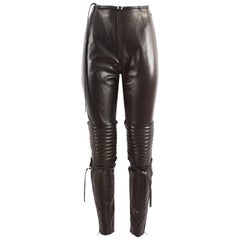 Jean Paul Gaultier Autumn-Winter 1990 black and brown leather biker pants