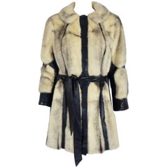 Vintage Garfinckel Cross Mink Fur and Leather Coat, 1960s   