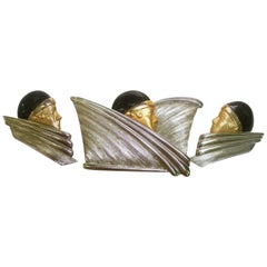 Art Deco Inspired Brooch & Earrings Set c 1980s