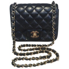 Chanel Black Leather Mini Classic Flap Shoulder Bag 6