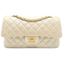 Chanel Double Flap Pearl Quilting Lambskin Leather Chain Shoulder Bag