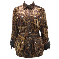 Dolce & Gabanna Leopard Print Cargo Jacket