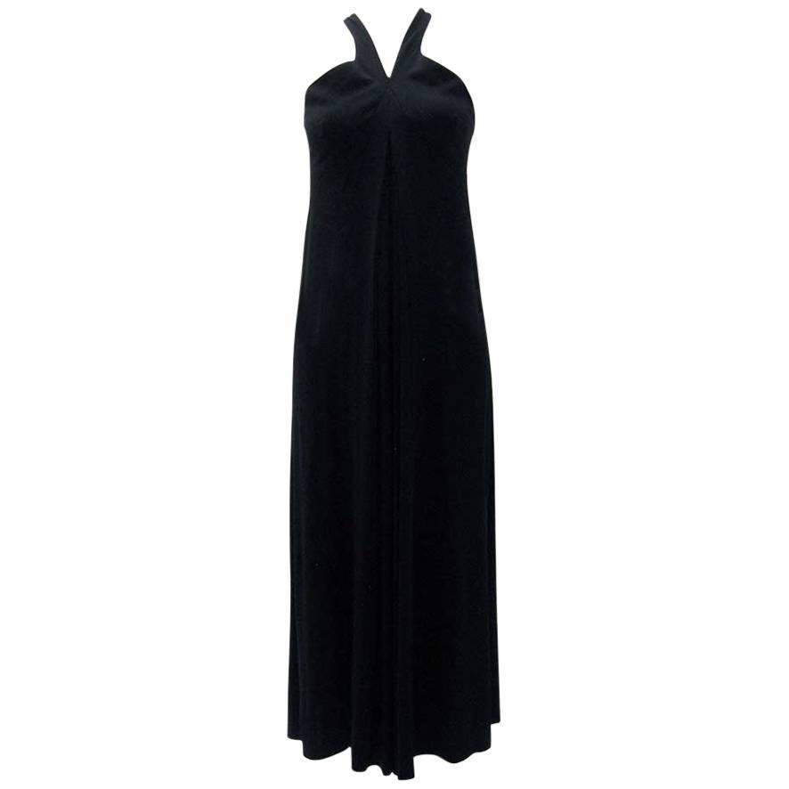Gianfranco Ferre Black Jersey Cocktail Dress For Sale
