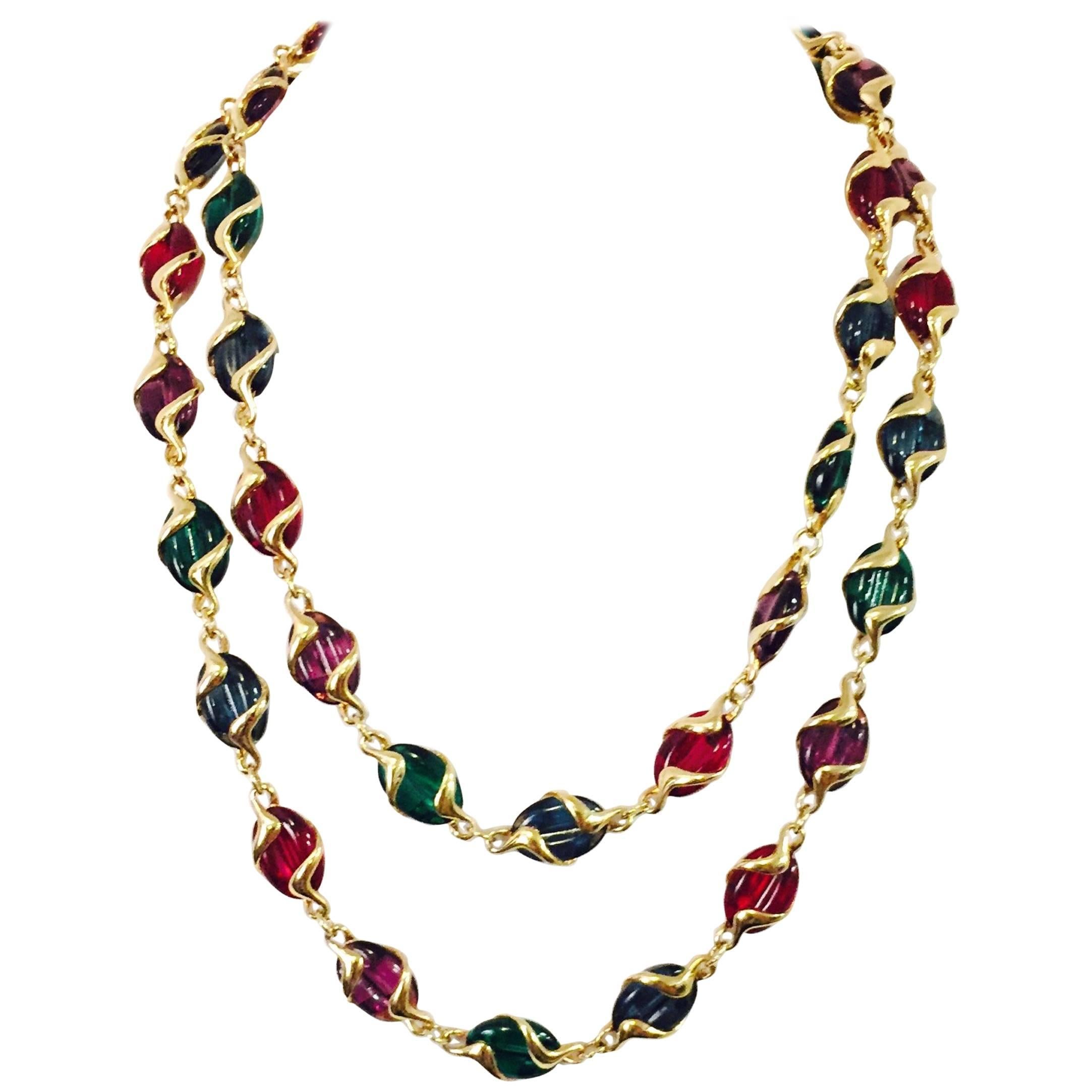 Swanky Swarovski Multi Color Crystal Necklace 