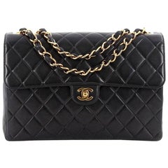 Chanel Vintage Classic Single Flap Bag Quilted Lambskin Jumbo