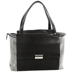 Salvatore Ferragamo Bitter Flap Tote Leather with Snakeskin Large