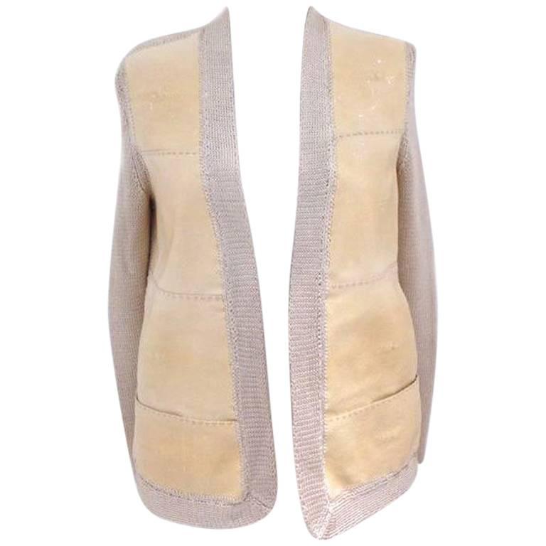 RARE HERMES Waistcoat In Lambskin and Galuchat Size 36 FR For Sale