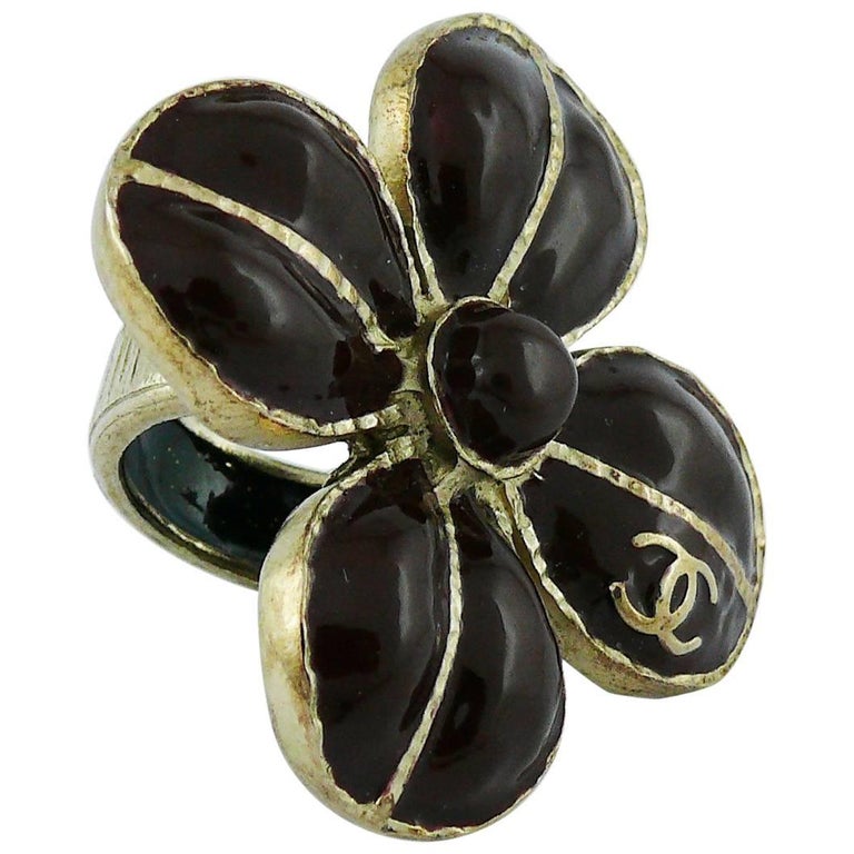 Chanel Brown Clover Ring Fall Winter 2007 For Sale at 1stDibs