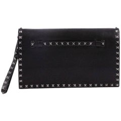 Valentino Rockstud Flap Clutch Leather