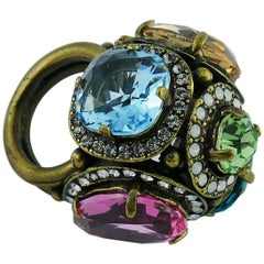 Used Lanvin Jewelled Dome Ring