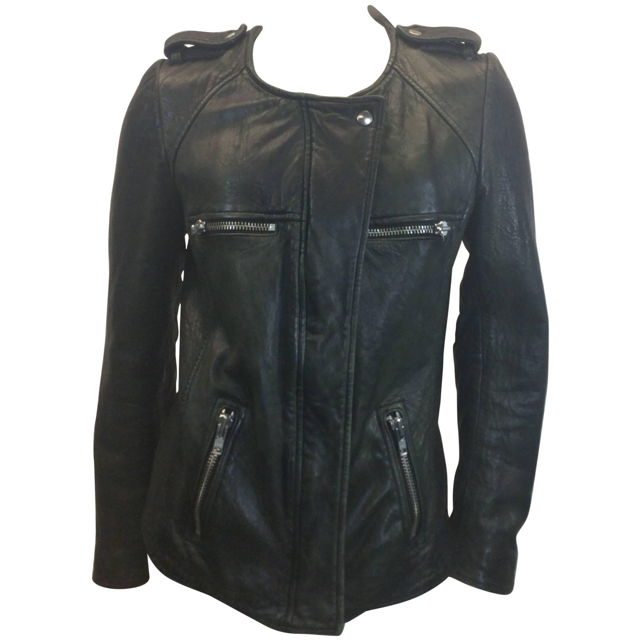 Isabel Marant Leather Moto Jacket  For Sale