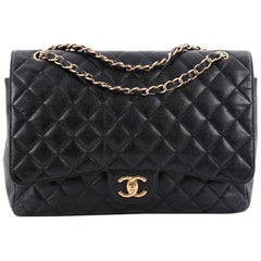 Chanel Classic Double Flap Bag Quilted Caviar Maxi Chanel Classic Double Flap Bag Quilted Caviar Maxi
