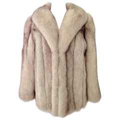 Used 20th Century Cream and Brown Fox Fur Jacket
