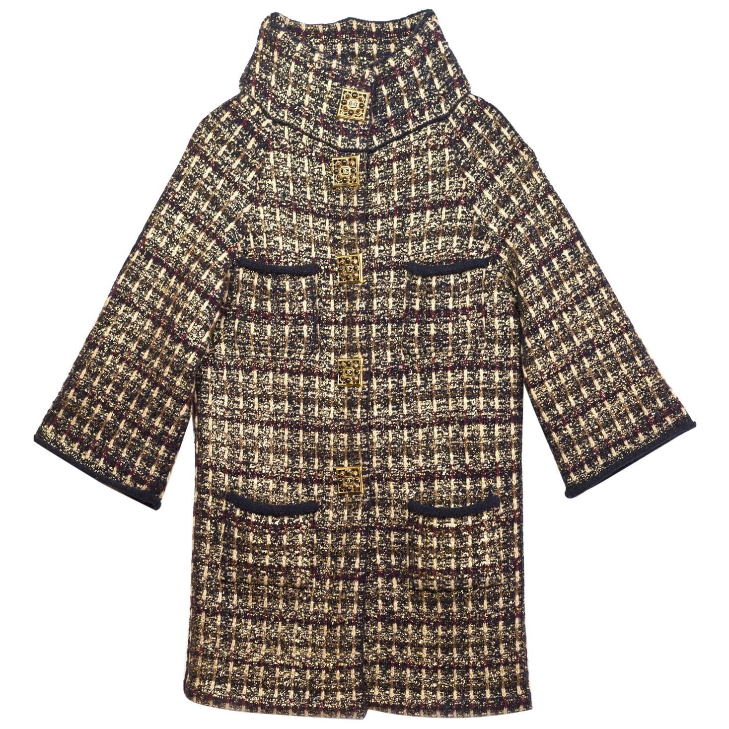 Chanel Wool & Cashmere Metiers d'Art Paris-Byzance Sweater Coat Sz FR38