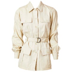 Vintage Yves Saint Laurent  Belted Safari Jacket Late 70's