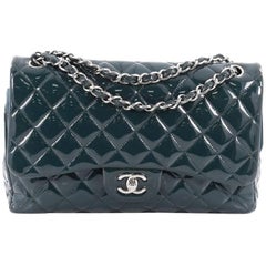 Chanel Classic Quilted Patent Jumbo Double Flap Bag 