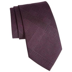 Burberry Clinton Glen Check Purple Tie - Size: 3” (8cm)