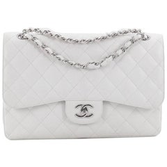 Chanel Classic Double Flap Bag Quilted Caviar Jumbo 7