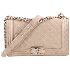 Chanel Boy Flap Bag Quilted Caviar Old Medium 7