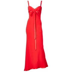 Retro Valentino Crepe and Satin Bias Cut Gown