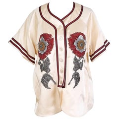 Gucci Duchesse Satin Shirt S/S 2017 Rare Limited at 1stDibs | gucci  baseball jersey