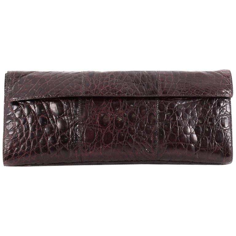 Nancy Gonzalez Flap Clutch Crocodile Long