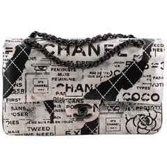 Chanel Classic Double Flap Bag Limited Edition Hand Painted Lambskin Medi