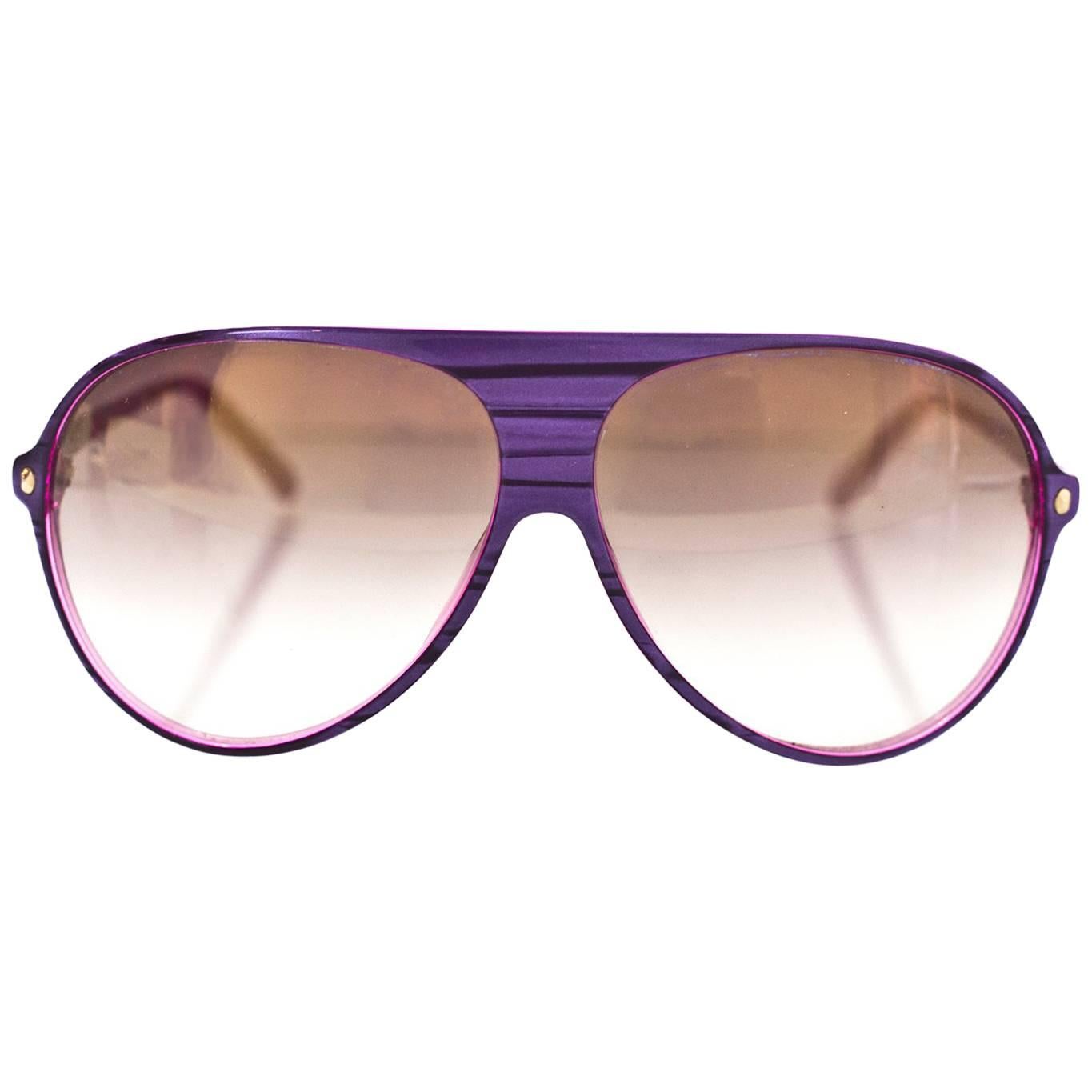 Christian Dior Purple Les Marquises Aviator Sunglasses 