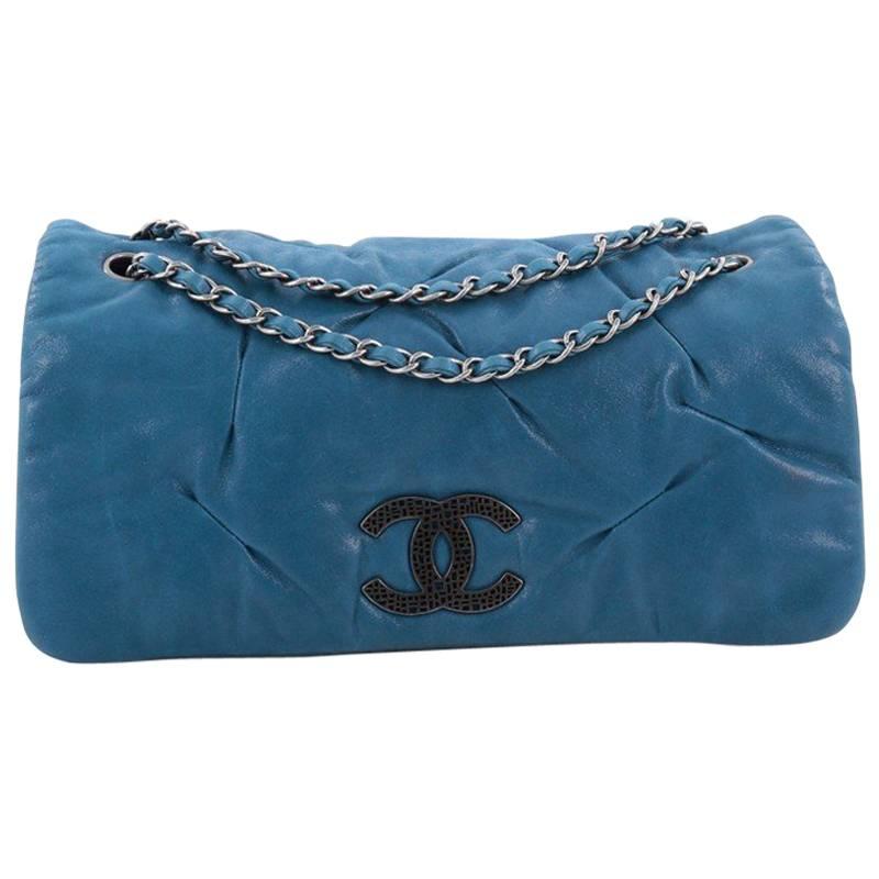 Chanel Coco Handle 22P iridescent blue Small Bag, Luxury, Bags
