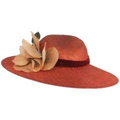 1930s Rust Straw Sun Hat