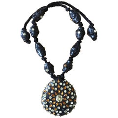 Maria Snyder Black Jeweled Necklace